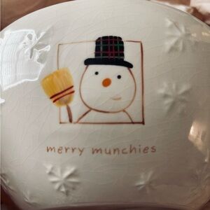 Hallmark Snowman Serving Bowl, 2 Different Snowmen Images, Never Used